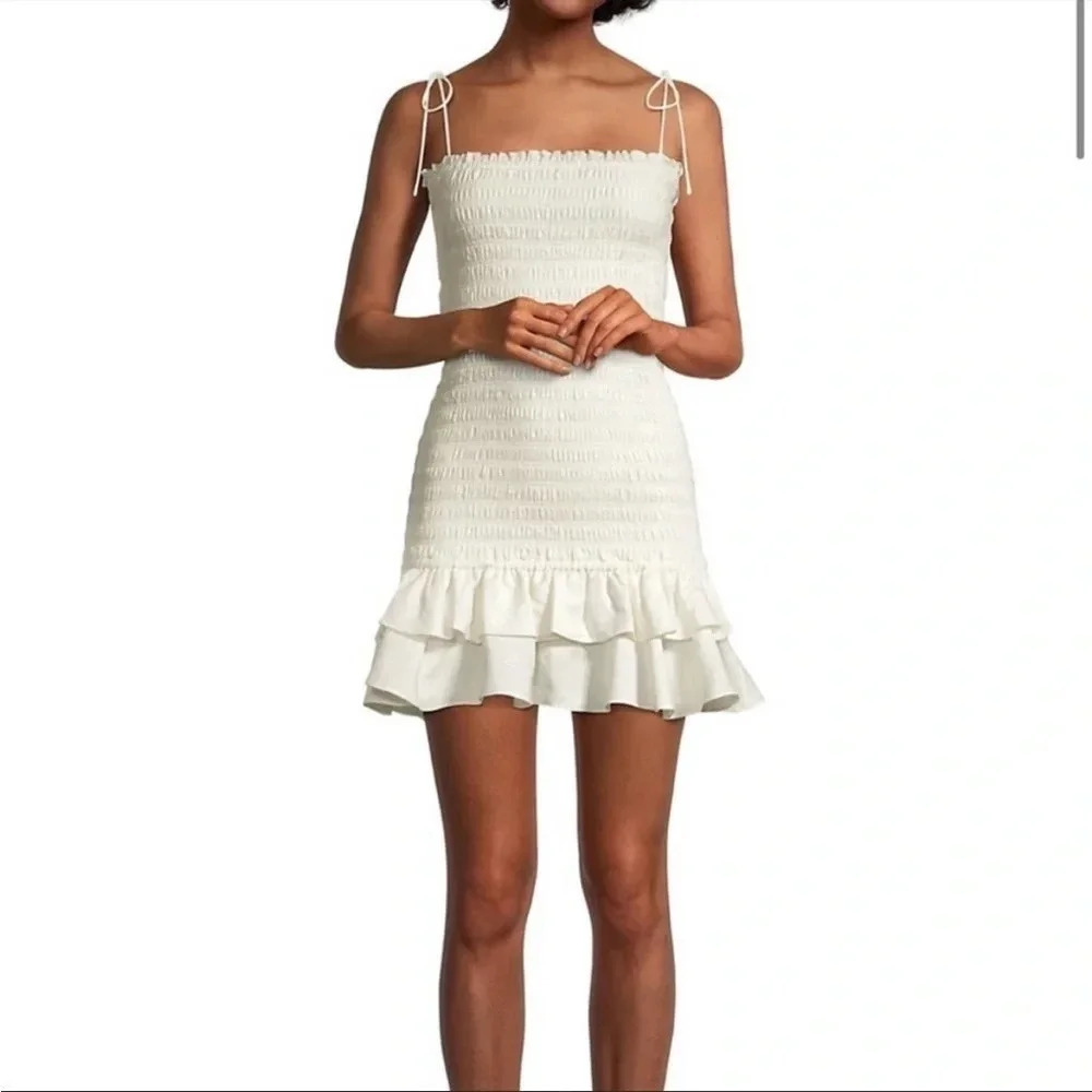 SIGNIFICANT OTHER Emille ruffle linen blend dress